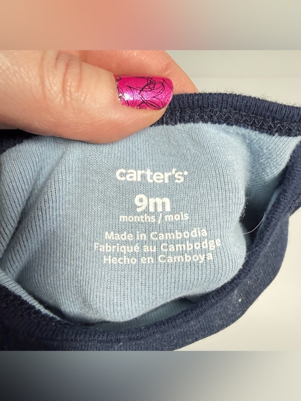 Bundle of Baby Shirts Tops Onesies Size 9 Months Carter’s Blue Fleece Winter - Picture 11 of 16